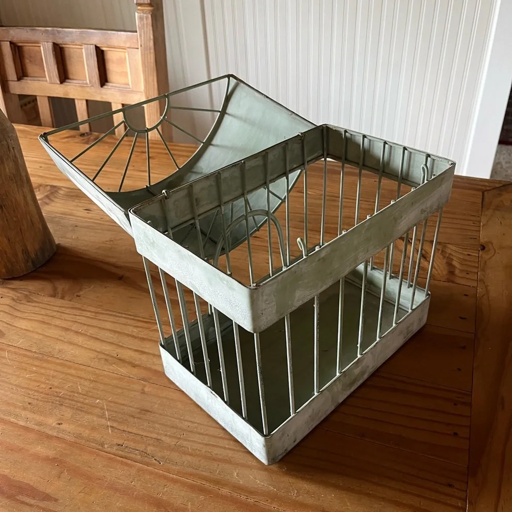 Vintage Green Metal Decorative Birdcage - Picture 9 of 10